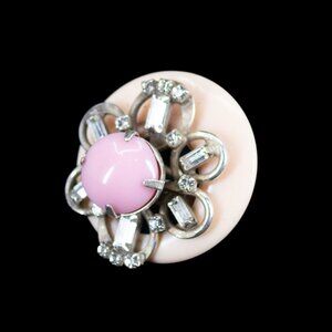 DANNIJO Pink Crystal Baguette Cocktail Ring